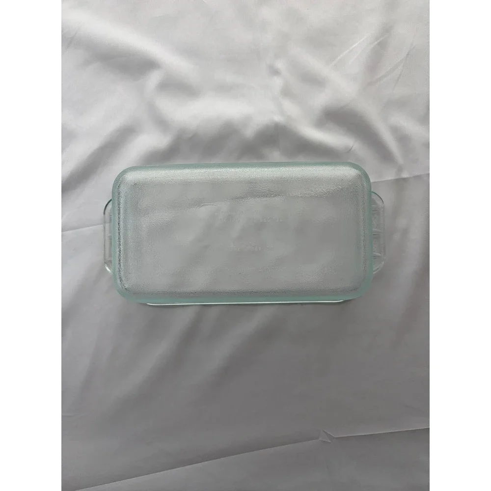 Vintage Pyrex 213 Clear Glass Loaf Baking Dish Easy Grab Handles USA MCM